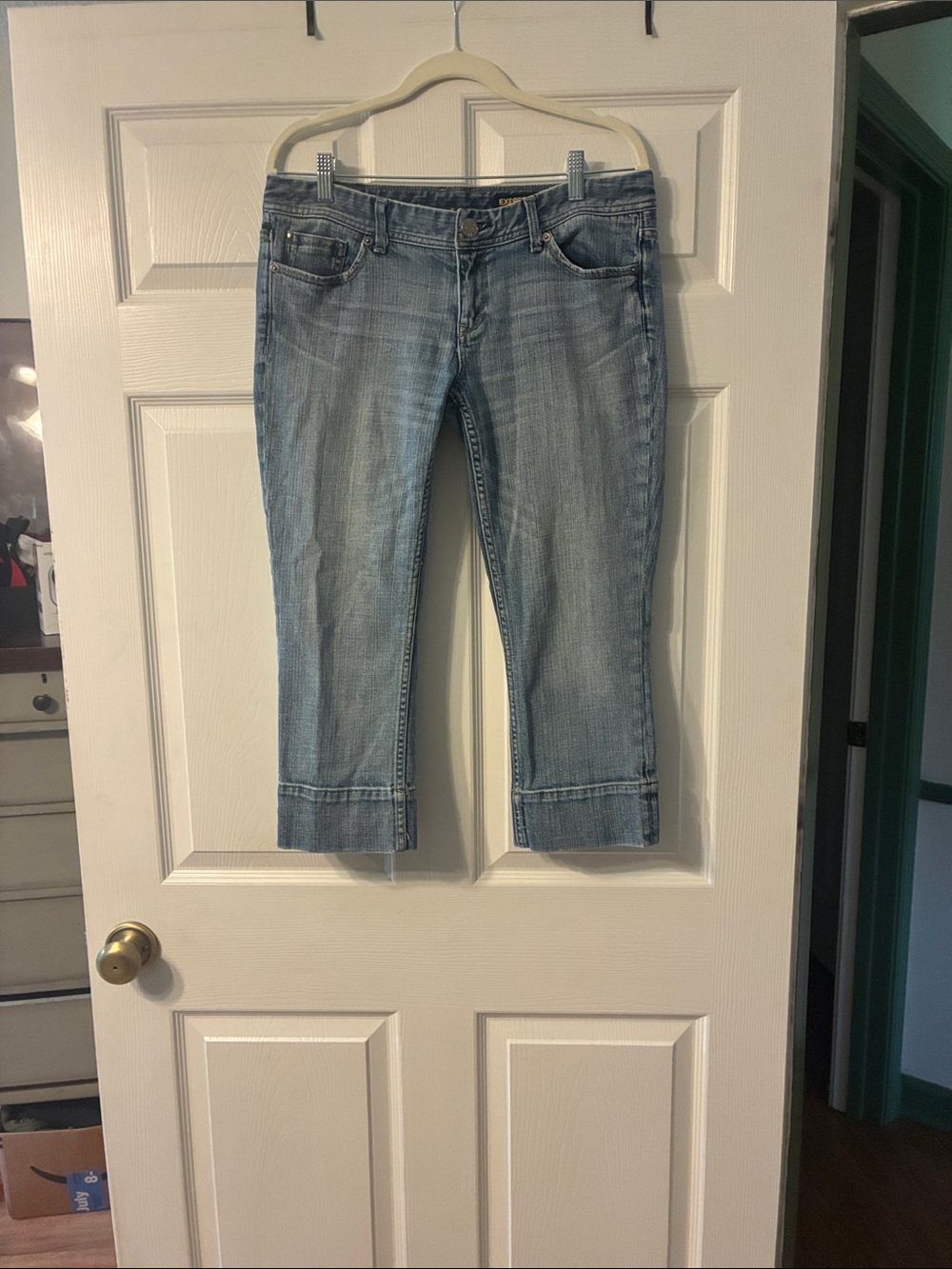 Express Light Blue Ankle Crop Jeans